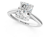 White gold Radiant Solitaire Engagement Ring with Four-Prong Setting and Classic Band 2
