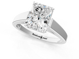 White gold Radiant Solitaire Engagement Ring with Four-Prong Setting and Tapered Band_37