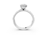 White gold Radiant Solitaire Engagement Ring with Scrollwork Band and Four-Prong Setting_165
