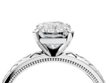 White gold Radiant Solitaire Engagement Ring with Scrollwork Band and Four-Prong Setting_166