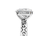 White gold Radiant Solitaire Engagement Ring with Scrollwork Band and Four-Prong Setting_167
