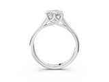 White gold Radiant Solitaire Engagement Ring with Six-Prong Setting and Classic Band 4