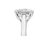 White gold Radiant Solitaire Engagement Ring with Six-Prong Setting and Classic Band
