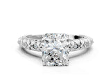 White gold Radiant Solitaire Floral Milgrain Engagement Ring_31
