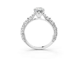 White gold Radiant Solitaire Floral Milgrain Engagement Ring_34
