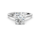 White gold Radiant Solitaire Heart Prong Engagement Ring with Tapered Band_55