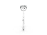 White gold Radiant Solitaire Heart Prong Engagement Ring with Tapered Band_57
