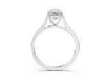 White gold Radiant Solitaire Heart Prong Engagement Ring with Tapered Band_57