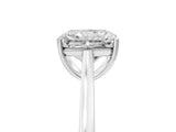 White gold Radiant Solitaire Heart Prong Engagement Ring with Tapered Band_60