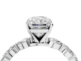 Platinum 7.03 Carat F VVS2 Radiant Diamond Ring with Marquise Side Stones and Prong Setting