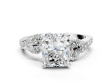 White gold Radiant Solitaire Marquise Twist Band with Six-Prong Setting_89