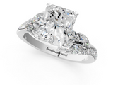 White gold Radiant Solitaire Marquise Twist Band with Six-Prong Setting_90