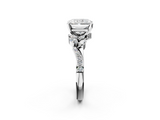 White gold Radiant Solitaire Marquise Twist Band with Six-Prong Setting_91