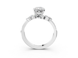 White gold Radiant Solitaire Marquise Twist Band with Six-Prong Setting_92
