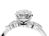 White gold Radiant Solitaire Marquise Twist Band with Six-Prong Setting_93