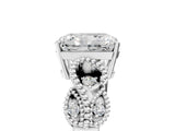 White gold Radiant Solitaire Milgrain Leaf Band with Prong Setting_16