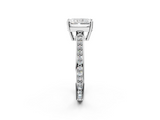 White gold Radiant Solitaire Pavé Band Prong Setting Ring_20
