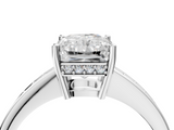 White gold Radiant Solitaire Pavé Band Prong Setting Ring_22