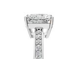 White gold Radiant Solitaire Pavé Band Prong Setting Ring_23