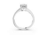 White gold Radiant Solitaire Pavé Band Prong Setting Ring_23