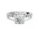 White gold Radiant Solitaire Pavé Band with Four-Prong Setting_205