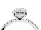 White gold Radiant Solitaire Pavé Band with Four-Prong Setting_211