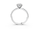 White gold Radiant Solitaire Pavé Band with Four-Prong Setting_213