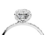 White gold Radiant Solitaire Pavé Diamond Engagement Ring with Four-Prong Setting_31