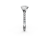 White gold Radiant Solitaire Pave Diamond Engagement Ring with Four-Prong Setting_222