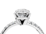 White gold Radiant Solitaire Pave Diamond Engagement Ring with Four-Prong Setting_274