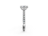 White gold Radiant Solitaire Pave Diamond Engagement Ring with Prong Setting_57