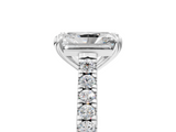 White gold Radiant Solitaire Pave Diamond Engagement Ring with Prong Setting_60