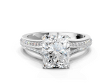 White gold Radiant Solitaire Pave Split Shank Engagement Ring with Six-Prong Setting_45