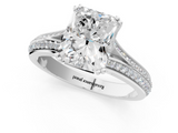 White gold Radiant Solitaire Pave Split Shank Engagement Ring with Six-Prong Setting_46