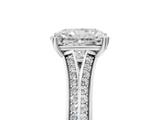 White gold Radiant Solitaire Pave Split Shank Engagement Ring with Six-Prong Setting_50