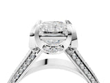 White gold Radiant Solitaire Pave Split Shank Ring with Four-Prong Setting_91