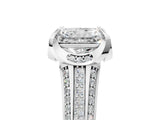 White gold Radiant Solitaire Pave Split Shank Ring with Four-Prong Setting_92