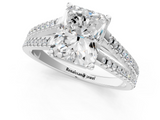 White gold Radiant Solitaire Split Shank Pavé Diamond Engagement Ring_321