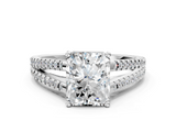 White gold Radiant Solitaire Split Shank Pavé Diamond Engagement Ring_324