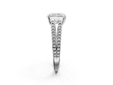White gold Radiant Solitaire Split Shank Pavé Diamond Engagement Ring_326