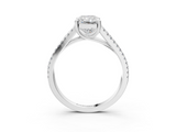 White gold Radiant Solitaire Split Shank Pavé Diamond Engagement Ring_327