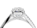 White gold Radiant Solitaire Split Shank Pavé Diamond Engagement Ring_328