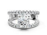 White gold Radiant Solitaire Split Shank Pave Diamond Ring_46