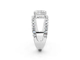 White gold Radiant Solitaire Split Shank Pave Diamond Ring_48
