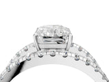 White gold Radiant Solitaire Split Shank Pave Diamond Ring_52