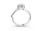 White gold Radiant Solitaire Tension Set Diamond Ring with Wide Band_38
