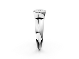 White gold Radiant Solitaire Tension Set Diamond Ring with Wide Band_39