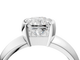 White gold Radiant Solitaire Tension Set Diamond Ring with Wide Band_41