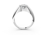 Silver 1.53 Carat F VVS2 Radiant Solitaire Tension Set Diamond Ring