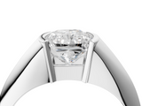 Silver 1.53 Carat F VVS2 Radiant Solitaire Tension Set Diamond Ring